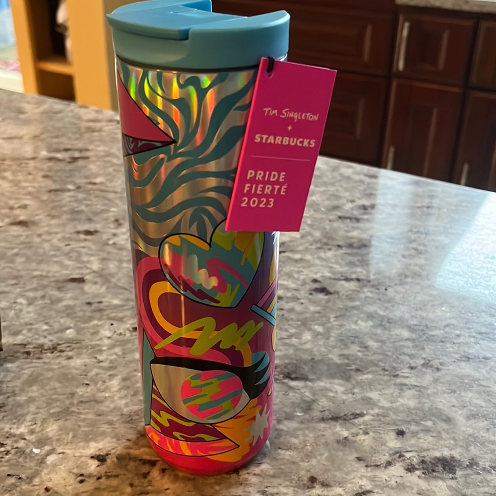 COPY - NWT 2023 LE Starbucks X Tim Singleton Star Iridescent Gradient SS Bottle